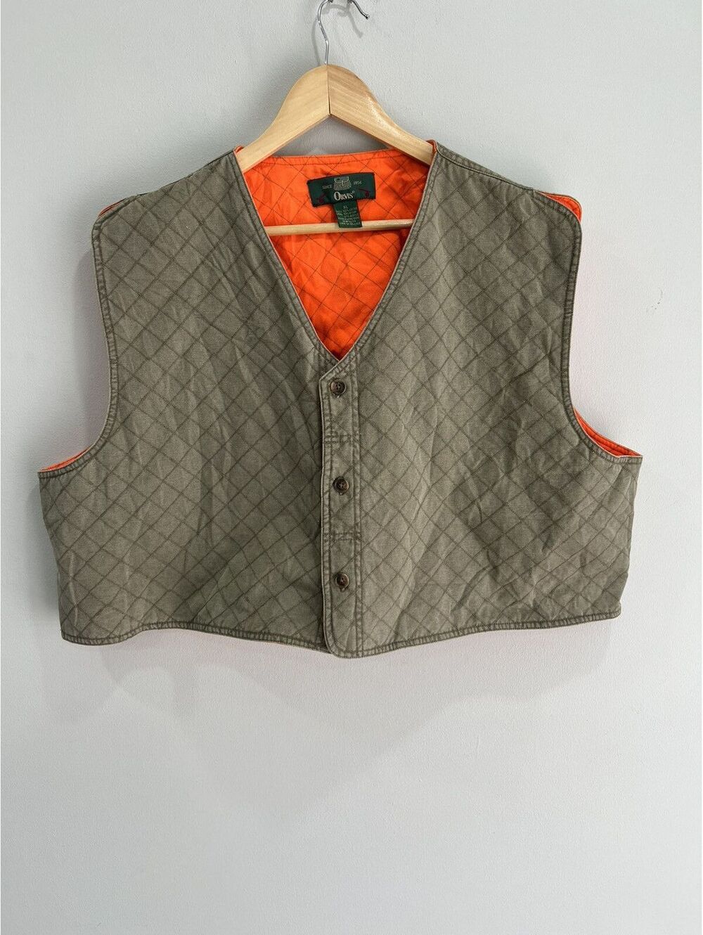 Vintage Orvis Cropped Quilted Vest Fishing Hunting